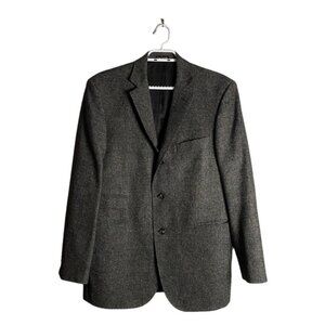 Guy Laroche Men's Gray Lamb's Wool Single Breast Notch Lapel Blazer